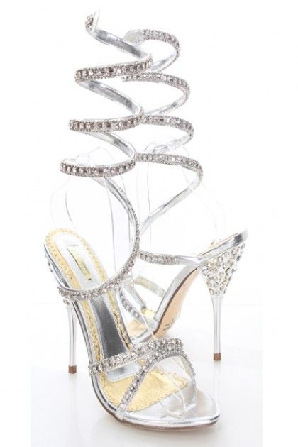 P3 Gold Sparkling Rhinestone Diamante Spiral Leg Wrap High Heel Sandals Size 3 8 Ebay